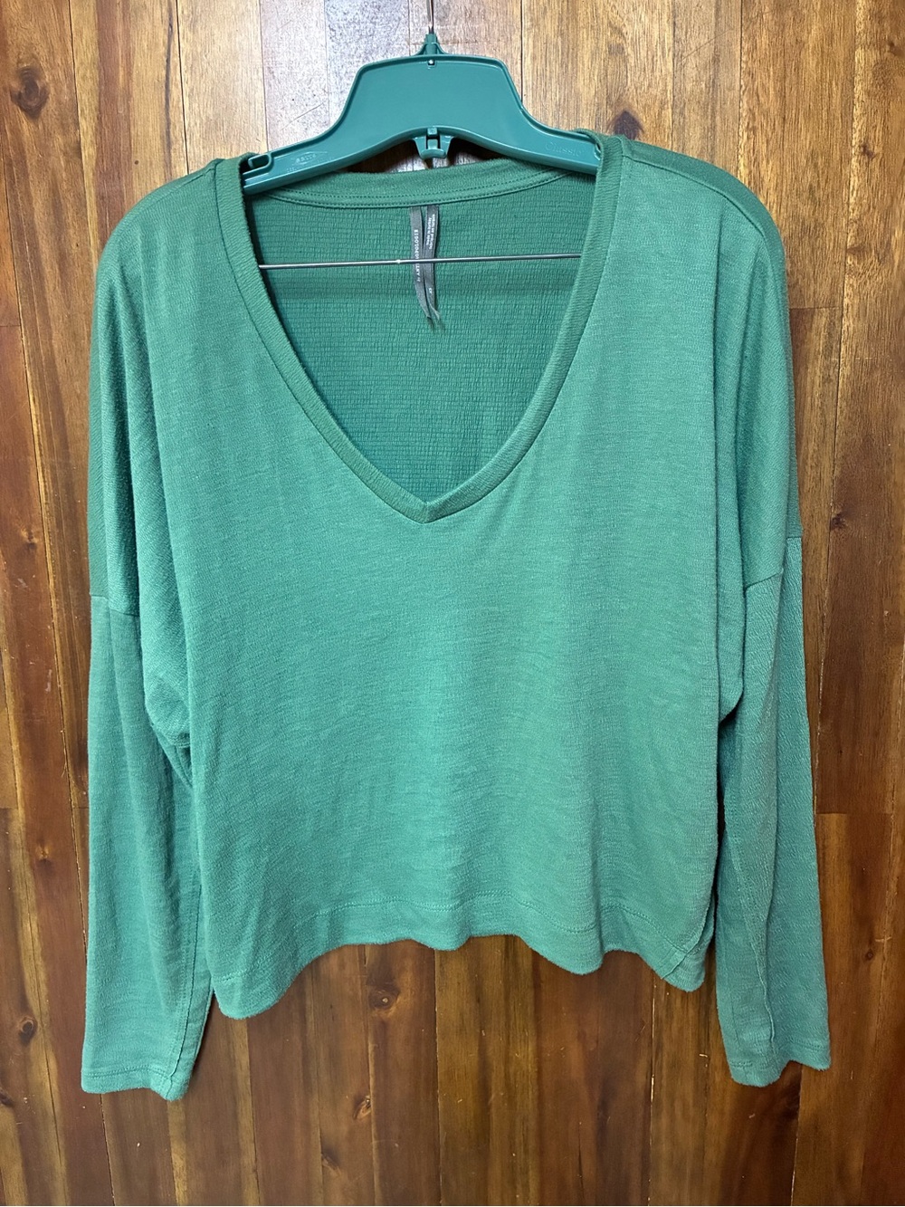 Anthropologie Women’s Oversized V-Neck Long-Sleeve Top - Green (XS)